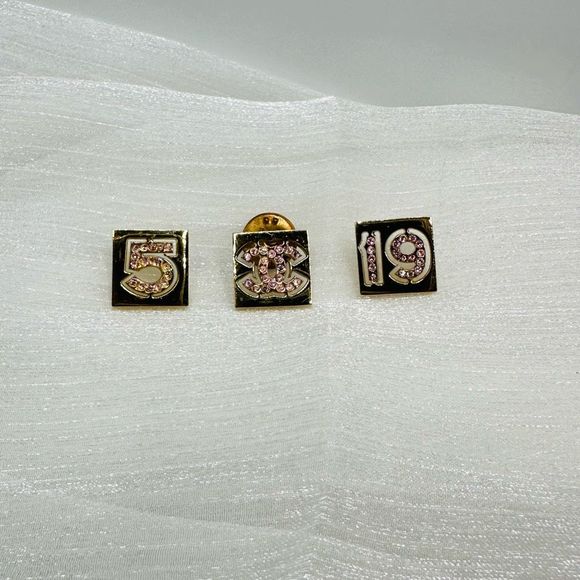 Chanel COCO Mark Golden Brooch Pins Set of 3 - Picture 1 of 7